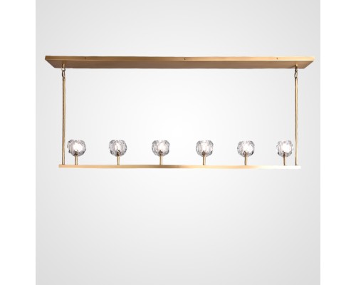 Люстра RH Boule De Cristal Linear Chandelier 6 Bronze