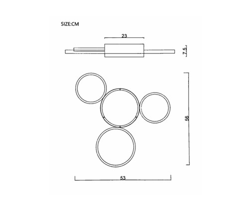 Потолочный светильник TWINE 4 rings Black ImperiumLoft