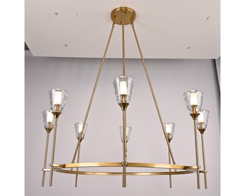 Люстра на штанге TORCHE DE VERRE Round Chandelier 8