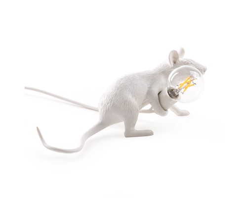 Настольная лампа Mouse Lying белый
