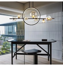 Люстра на штанге IONA L HALO 7 black ImperiumLoft