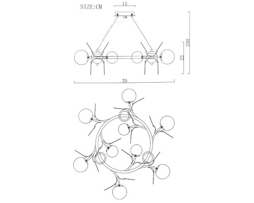 Подвесная люстра Light of MATISSE R D70