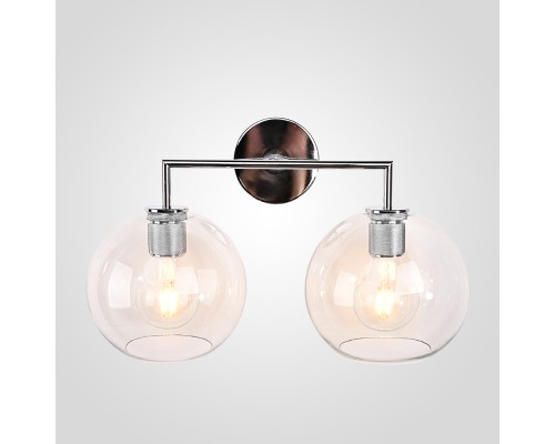 Бра RH Utilitaire Globe Shade Double Sconce Silver