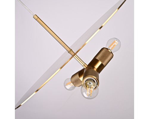 Люстра RH Utilitaire Disk Triple Pendant Brass ImperiumLoft