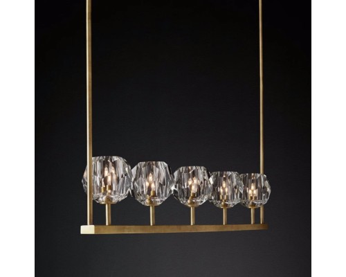 Люстра RH Boule De Cristal Linear Chandelier 5 Bronze
