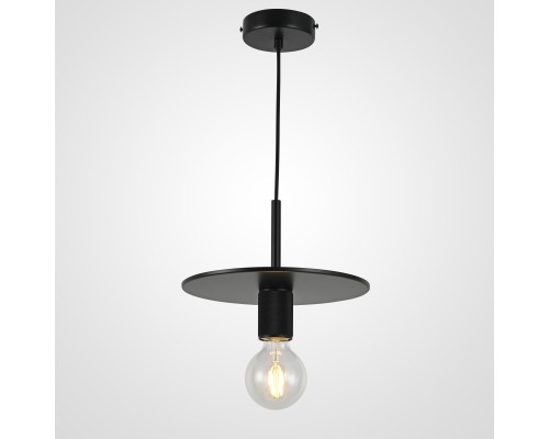 Подвесной светильник RH Utilitaire Disk Shade Pendant Black ImperiumLoft