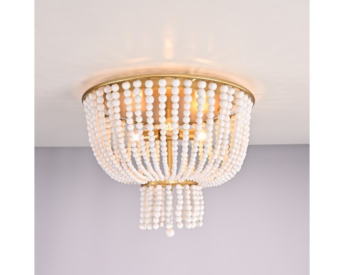 Потолочная люстра JACQUELINE CLEAR FLUSH-MOUNT brass