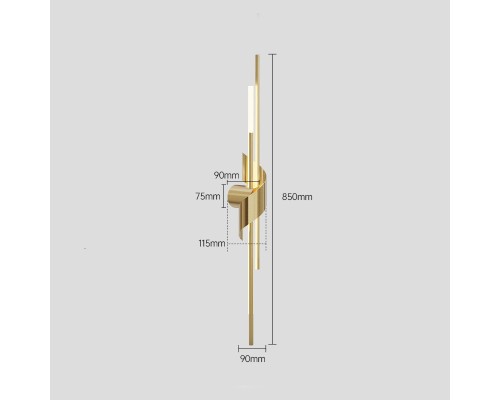 Бра TINUS BEND H85 Brass ImperiumLoft