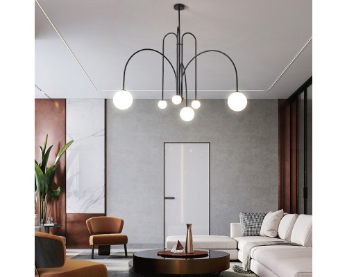 Люстра на штанге DAY L6 D75 Red ImperiumLoft