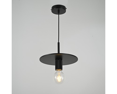Подвесной светильник RH Utilitaire Disk Shade Pendant Black ImperiumLoft