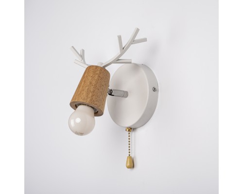Бра с рожками DEER A SWITCH White/Light wood ImperiumLoft