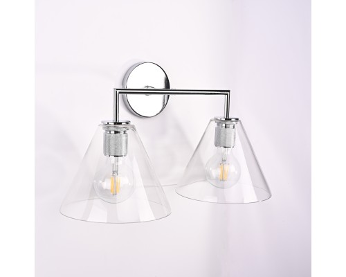 Бра RH Utilitaire Funnel Shade Double Sconce Silver