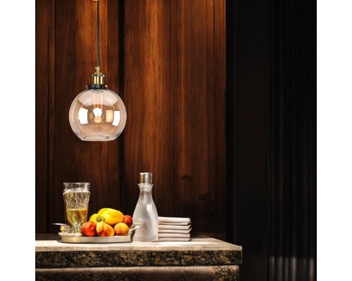 Подвесной светильник Loft Clear Glass Sphere Cloche Дымчатый ImperiumLoft