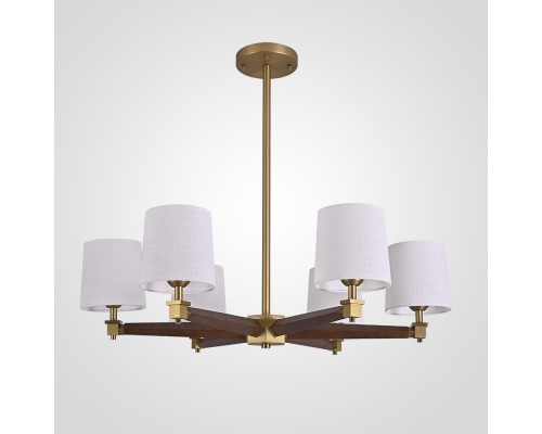 Люстра на штанге Jorgenson D85 White/Dark wood ImperiumLoft