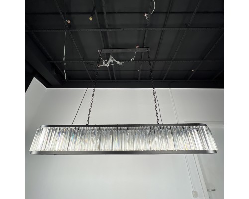 Подвесная люстра RH 1920s Odeon Clear Glass Black 180 ImperiumLoft