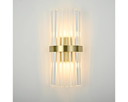 Бра Odeon Clear Glass Gold metal Wall Lamp ImperiumLoft