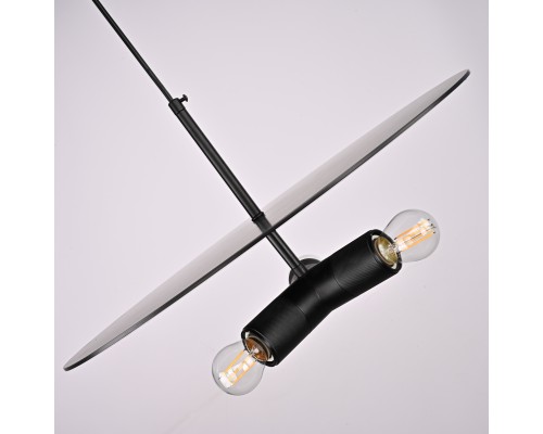 Люстра RH Utilitaire Disk Triple Pendant Black ImperiumLoft