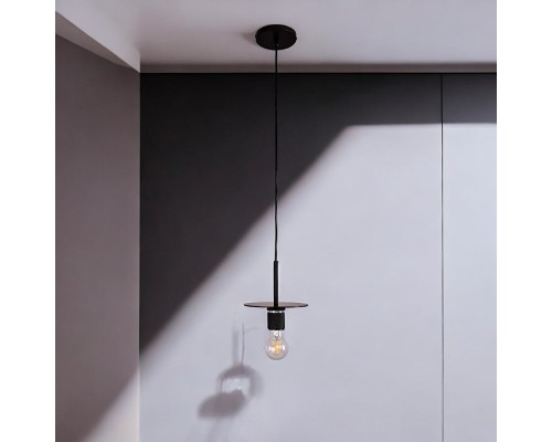 Подвесной светильник RH Utilitaire Disk Shade Pendant Black ImperiumLoft