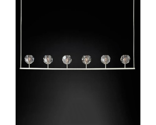 Люстра RH Boule De Cristal Linear Chandelier 6 Nickel ImperiumLoft