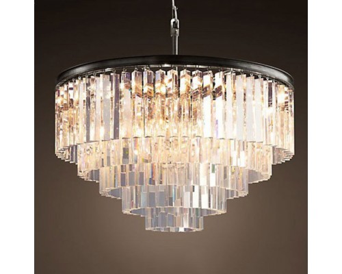 Подвесная люстра RH 1920s Odeon Clear Glass Fringe Chandelier D80