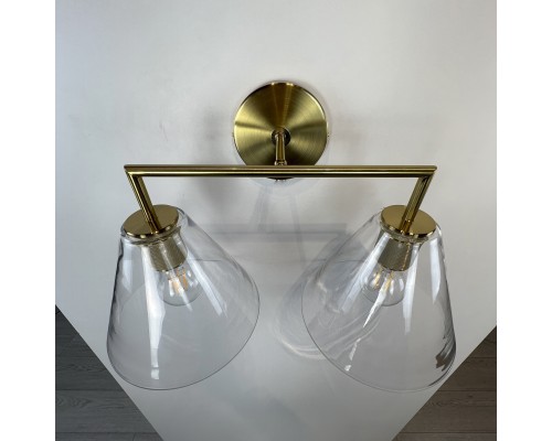 Бра RH Utilitaire Funnel Shade Double Sconce Brass
