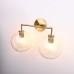 Бра RH Utilitaire Globe Shade Double Sconce Brass