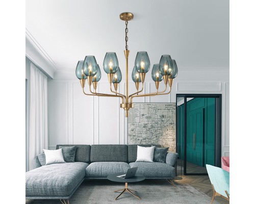 Подвесная дизайнерская люстра Viola 10 Синий