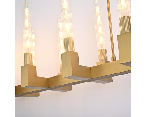 Люстра на штанге CANELLE Linear Chandelier 12 Modern Brass