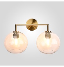 Бра RH Utilitaire Globe Shade Double Sconce Brass ImperiumLoft