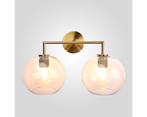 Бра RH Utilitaire Globe Shade Double Sconce Brass