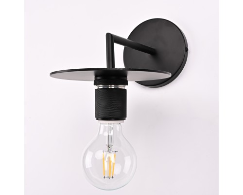 Бра RH Utilitaire Knurled Disk Shade Sconce Black