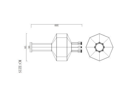 Подвесной светильник Via Wireflow polyhedral 0299 Octagonal