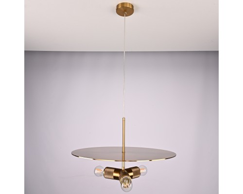 Люстра RH Utilitaire Disk Triple Pendant Brass ImperiumLoft