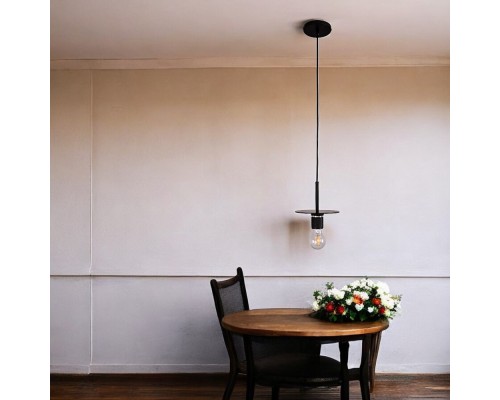 Подвесной светильник RH Utilitaire Disk Shade Pendant Black ImperiumLoft