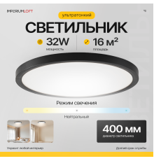 Потолочный светильник SLIM D40 Чёрный ImperiumLoft