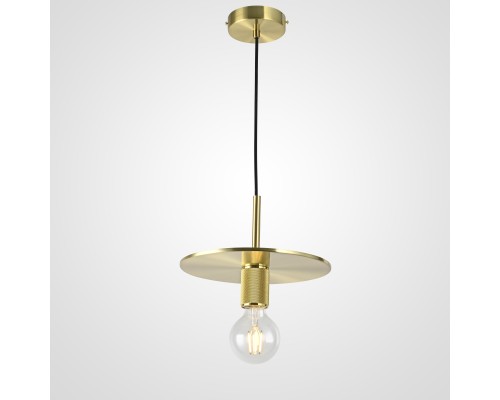 Подвесной светильник RH Utilitaire Disk Shade Pendant Brass ImperiumLoft