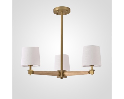 Люстра на штанге Jorgenson D70 White/Light wood ImperiumLoft