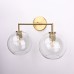 Бра RH Utilitaire Globe Shade Double Sconce Brass