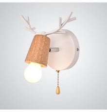 Бра с рожками DEER A SWITCH White/Light wood ImperiumLoft