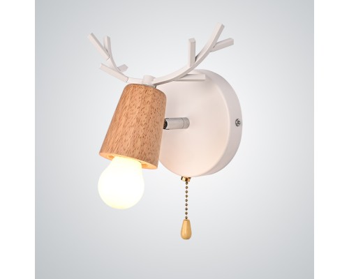 Бра с рожками DEER A SWITCH White/Light wood ImperiumLoft