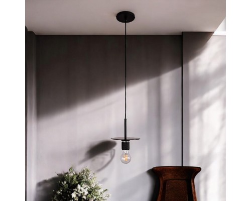 Подвесной светильник RH Utilitaire Disk Shade Pendant Black ImperiumLoft