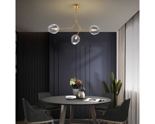 Люстра на штанге Адель Branching Bubble Chandelier L11 Black Amber ImperiumLoft