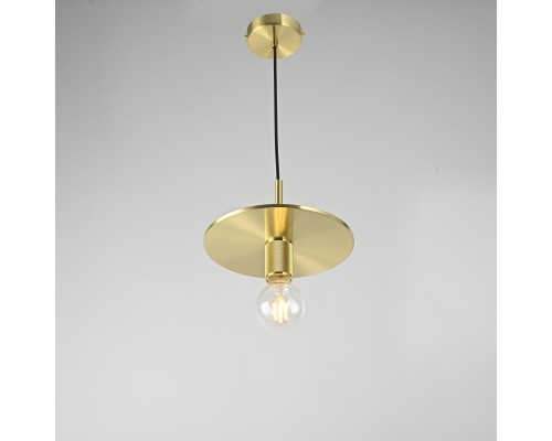 Подвесной светильник RH Utilitaire Disk Shade Pendant Brass ImperiumLoft