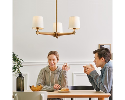 Люстра на штанге Jorgenson D85 Beige/Dark wood