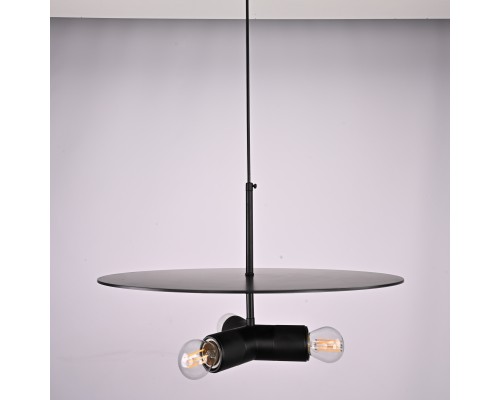 Люстра RH Utilitaire Disk Triple Pendant Black ImperiumLoft