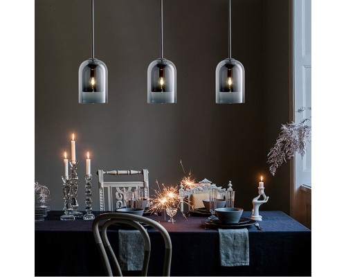 Подвесной светильник ARIA 3 lamps Disk Amber ImperiumLoft