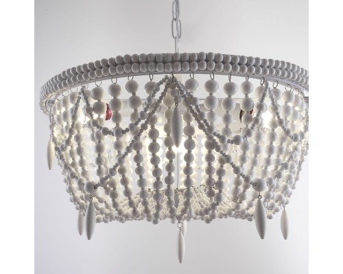 Подвесная люстра RH Anselme White Wood Weathered Chandelier