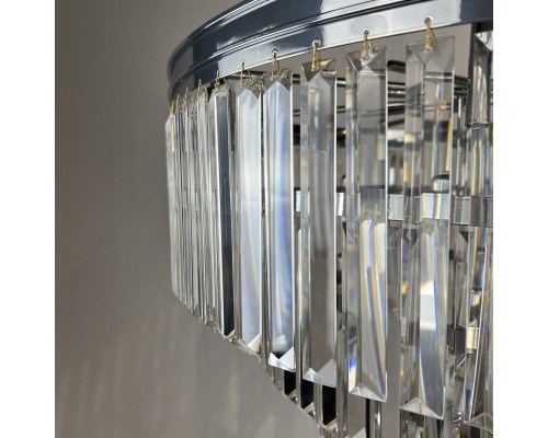 Подвесная люстра RH 1920s Odeon Clear Glass Fringe Chandelier D80 chrome