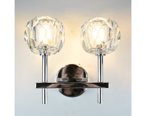 Бра  Boule de Cristal Double Sconce Chrome ImperiumLoft
