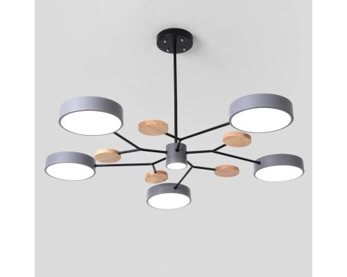 Люстра на штанге MEADE 6 lamps Grey ImperiumLoft